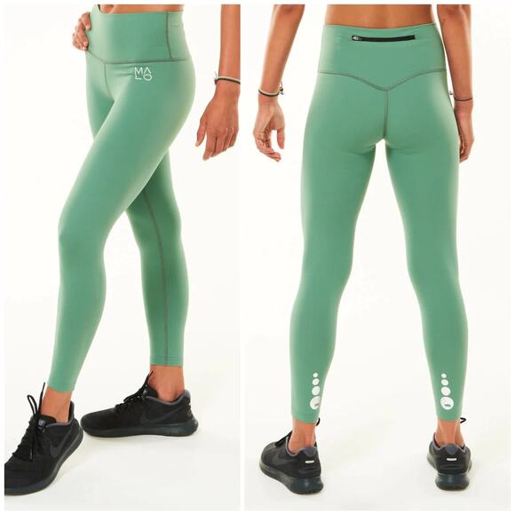 NWOT MALO Republic On the Run 7/8 Tights SIZE M Sagebrush Green Yoga Pants NEW - Picture 1 of 15